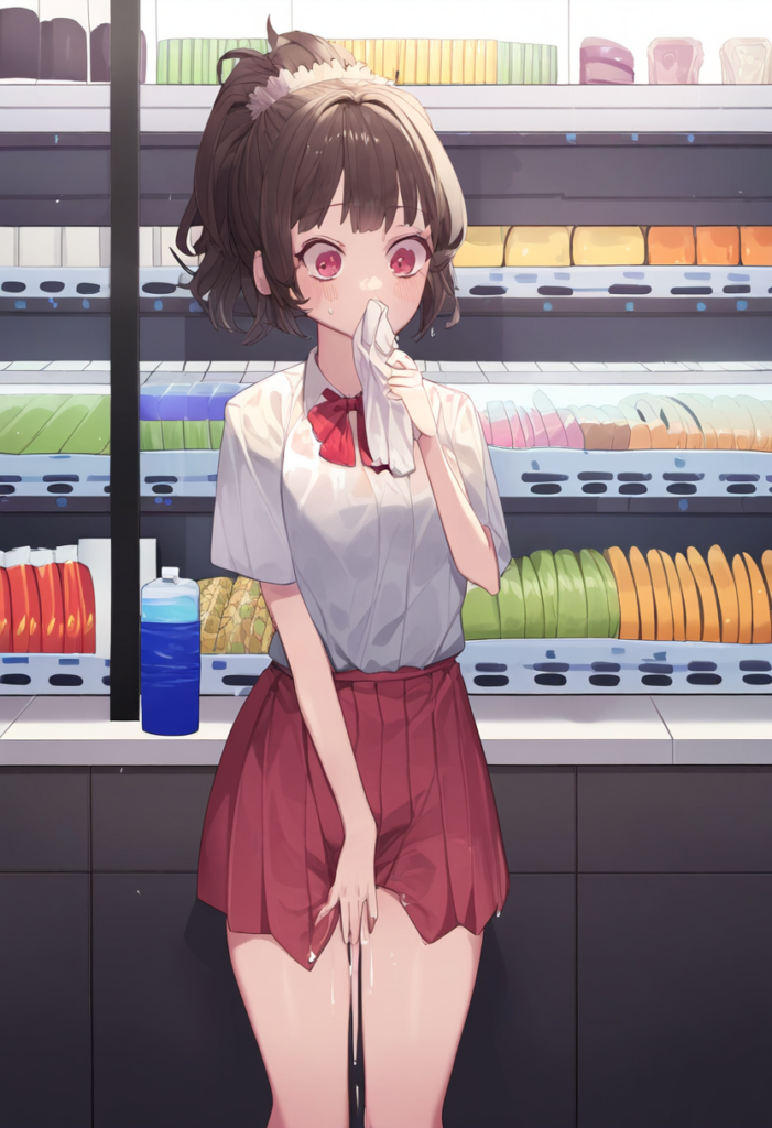 コンビニでなぜか濡れている女の子
