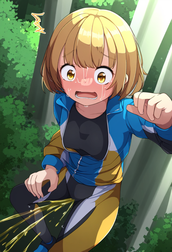 おしっこが止まらなくなってしまった女の子