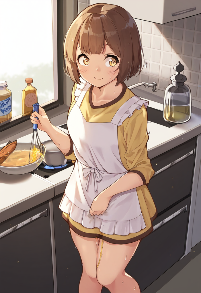 料理におしっこを隠し味で入れる女の子