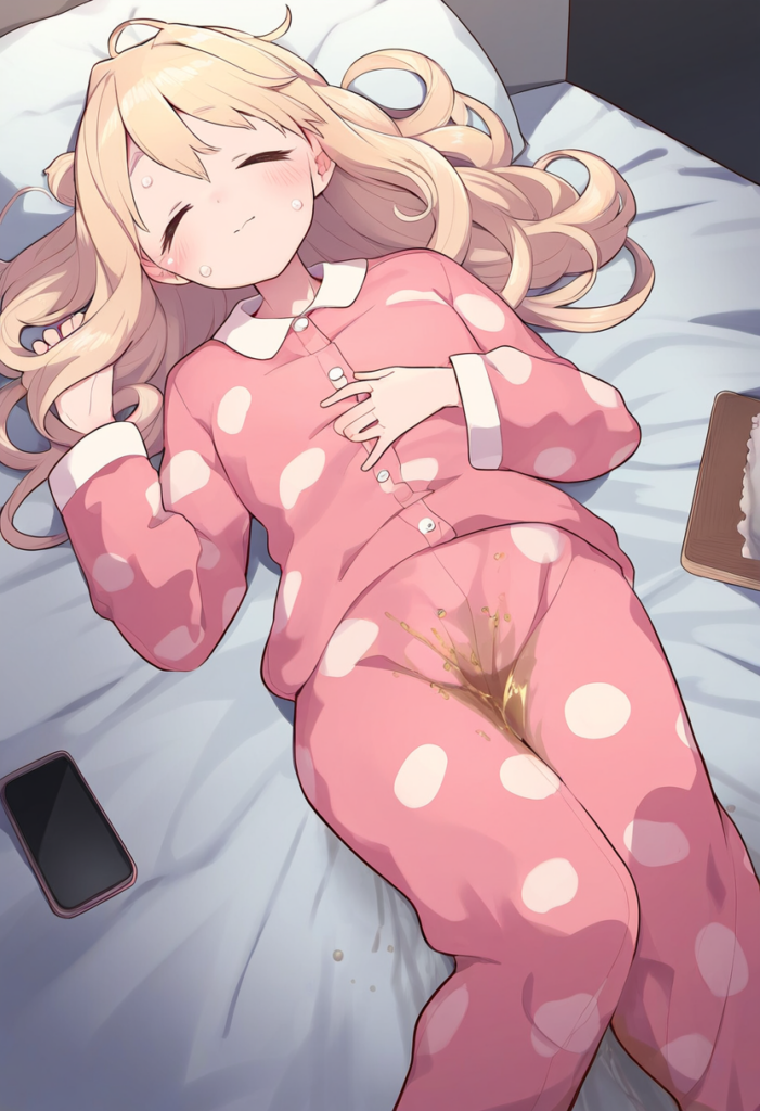 寝ているうちに漏らしてしまった女の子