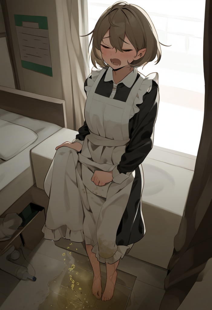 義父に頼まれて漏らしてしまう女性