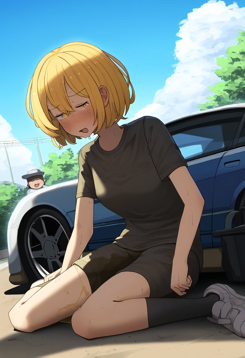 あおり運転してきた女を脅して駐車場で放尿